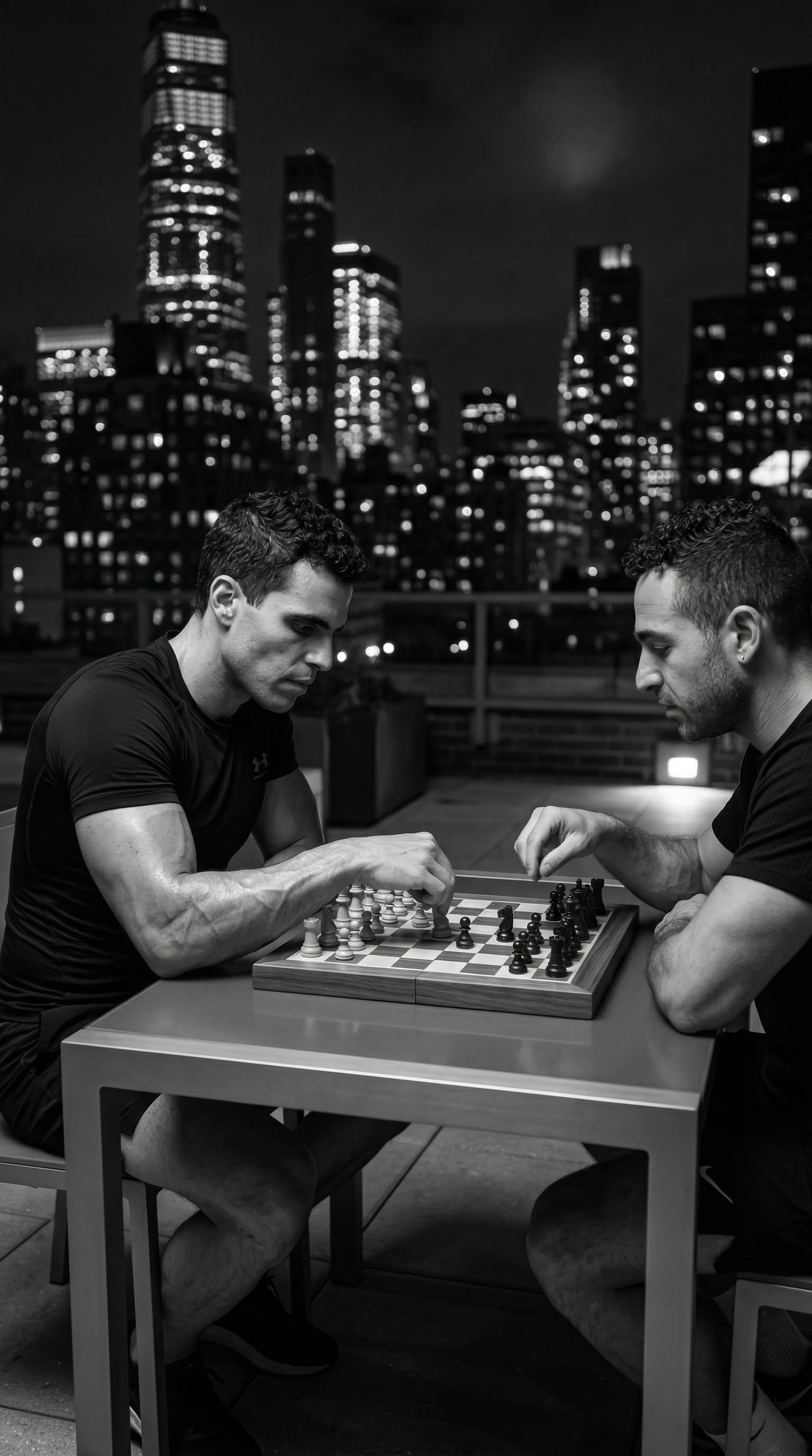 Gabriel and Jeremy playing chess